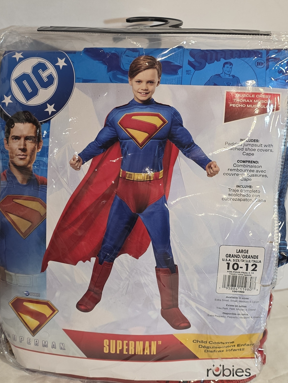 Rubies Halloween Superman Child Costume Small Size 10-12 Jumpsuit and Cape NEW